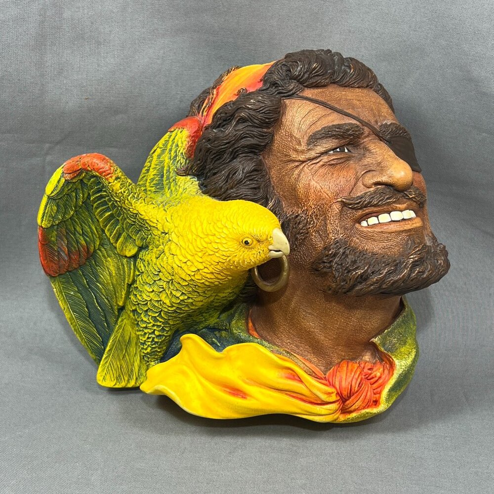 Vtg Bossons Wall Art Chalkware Buccaneer Character Head England Home Decor 60s